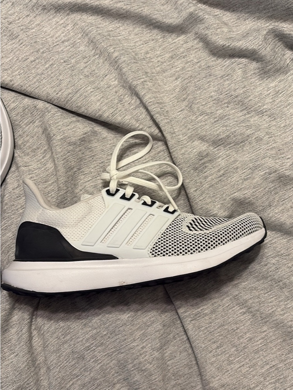 Adidas White And Black Knit Training Sneakers View 2
